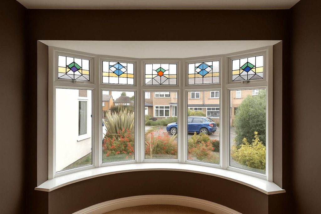 Curved Bay Curtain Track – Ceiling Fixed Inside the Bay (Floor Length Curtains) 3 Curved Bay Curtain Track Ceiling Fixed Sill Length