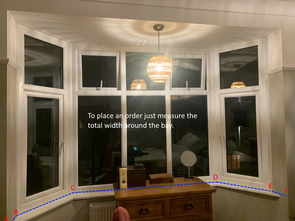 How to Measure a Bay Window Curtain Track (Sill-Length Curtains) 1 How to Measure a Bay window Curtain Track (for Sill-Length Curtains)