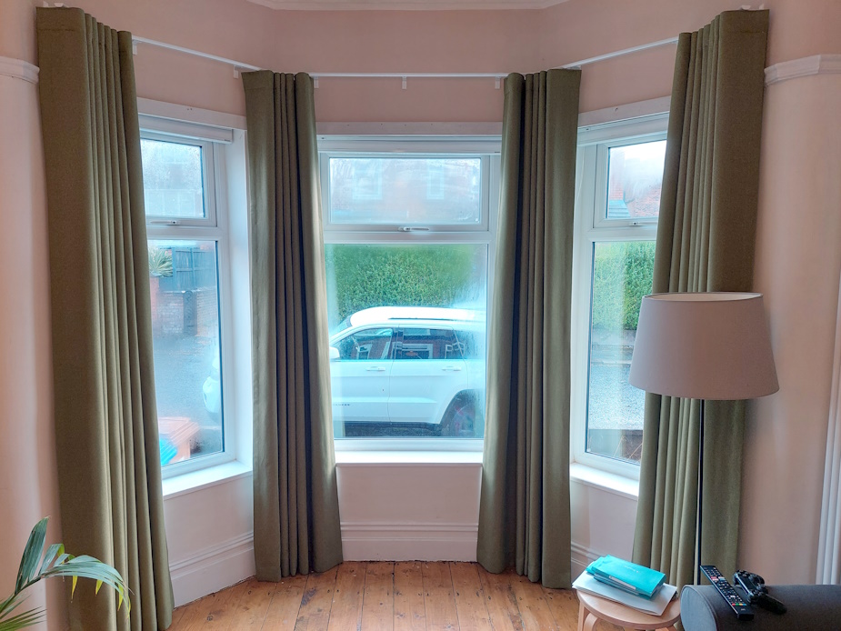 Measure for a 5 sided Bay window Curtain Track