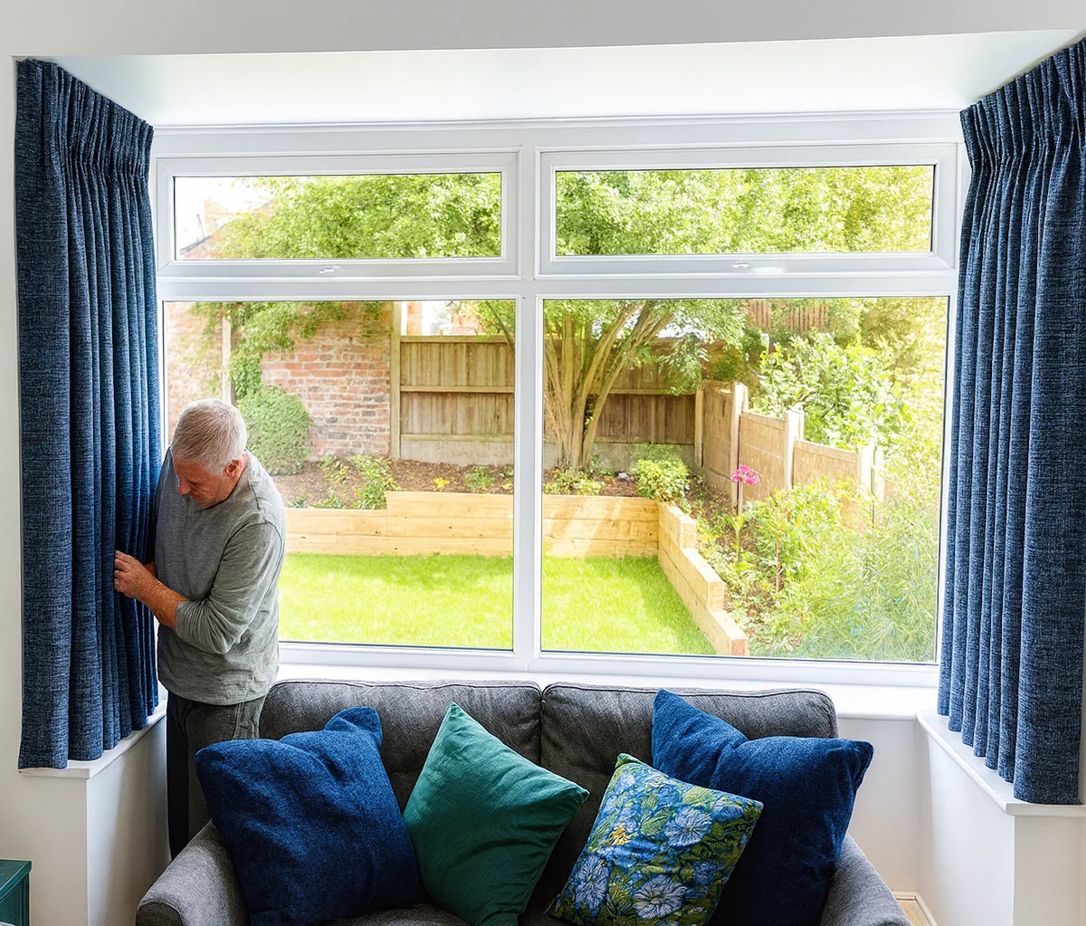 3 sided bay window curtain track