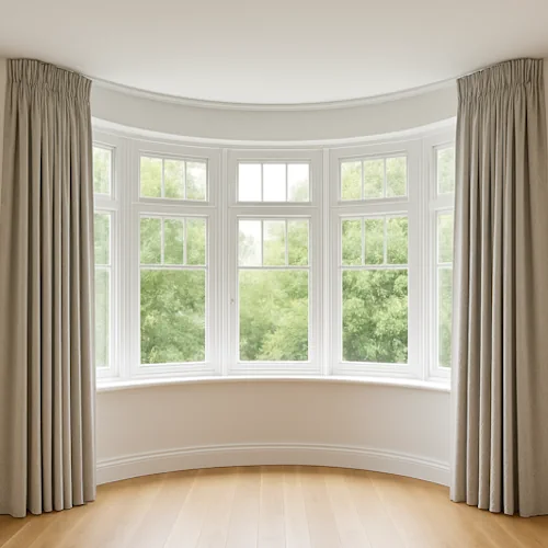 Ceiling fixed bay window curtain track for floor length curtains