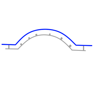 wave curtain bay track ceiling fix in bay wall on returns