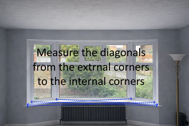 Measuring the diagonal sizes in a bay window