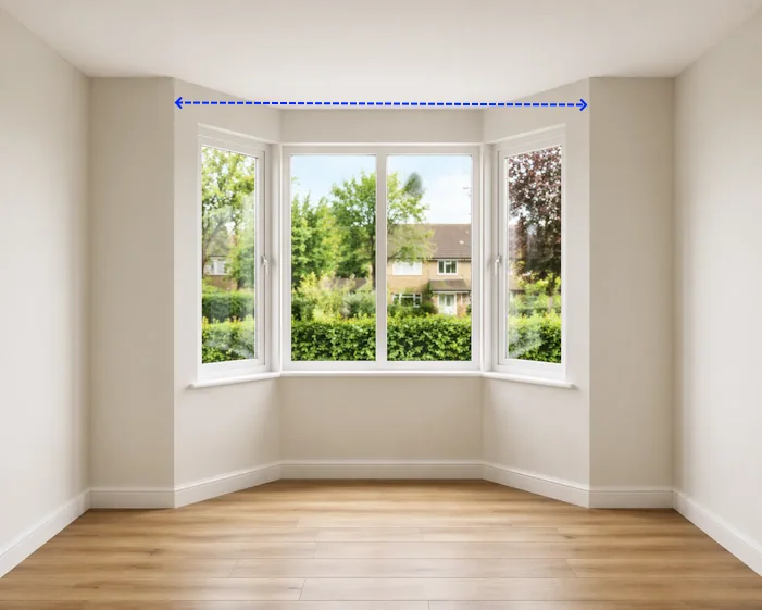 Measuring across the front of a bay window