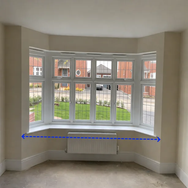 Measure wall to wall across the bay