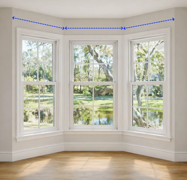 Measure around all the sides of your bay