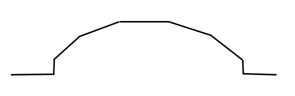 curved seven sided bay (5 windows) with returns template