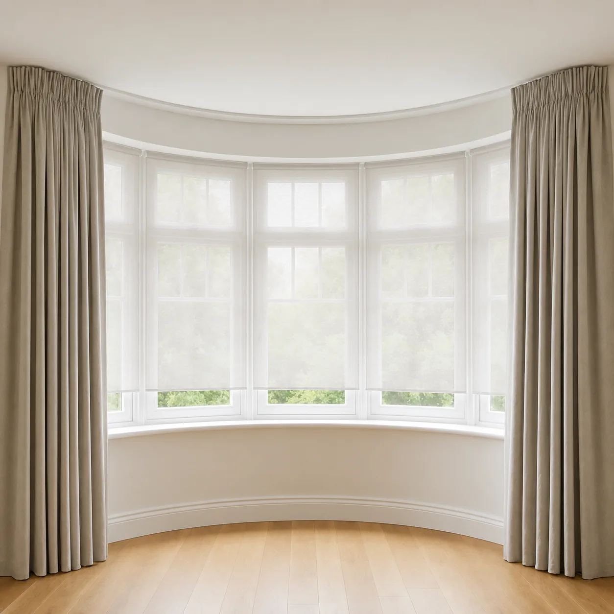 Bay window blinds, curtains and privacy advice
