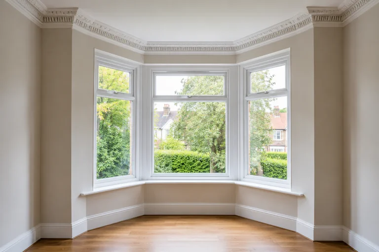 How Can I Fit a Curtain Track in a Bay Window with Decorative Coving?