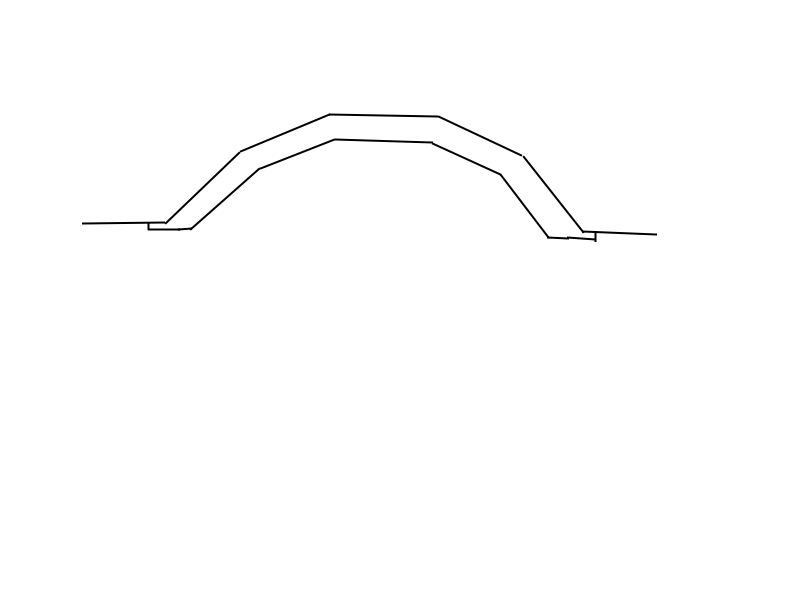 Curved 5-sided bay window with returns