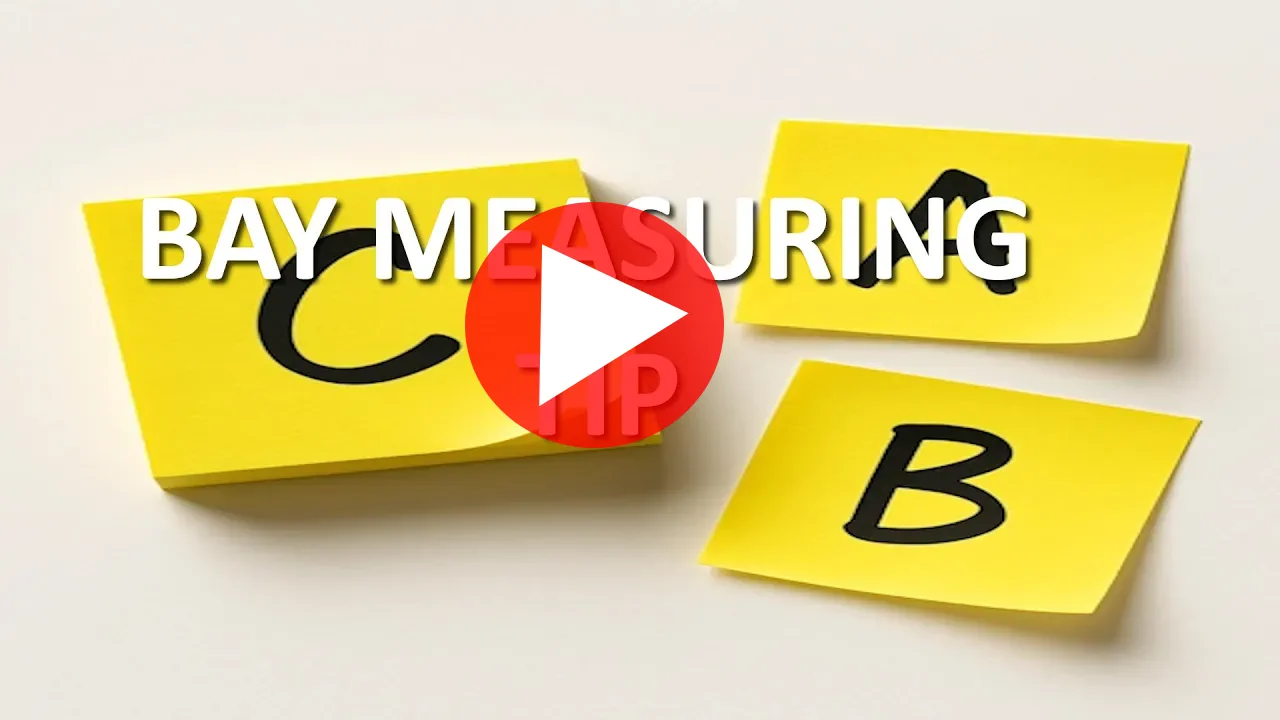 Using Post-it notes to mark bay window measuring points