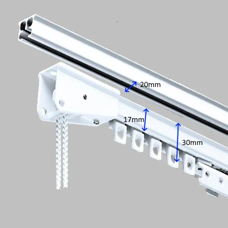 Corded bay window curtain track specifications