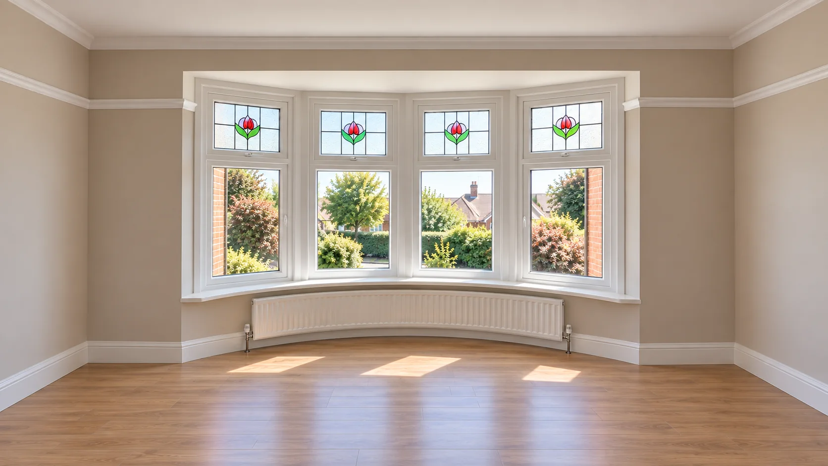 Hanging Curtains in Bay Windows 7 Curved 4-sided bay window with returns
