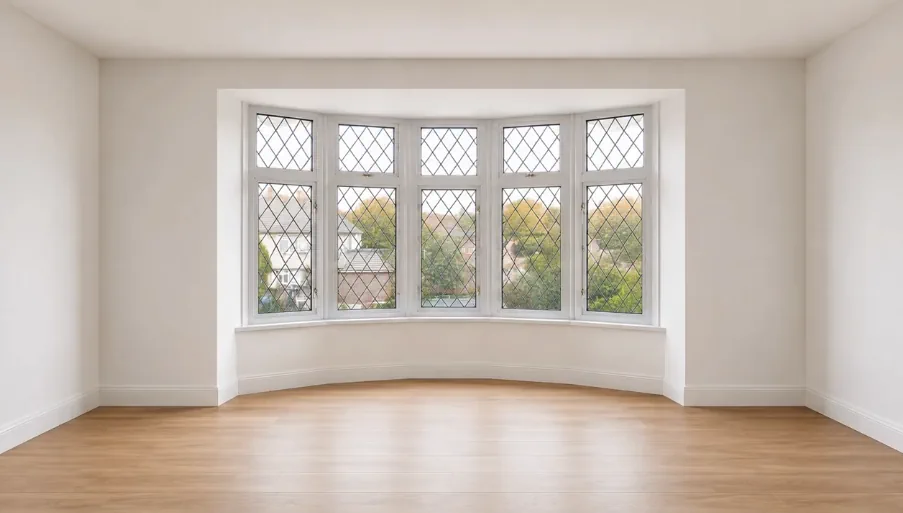 Hanging Curtains in Bay Windows 15 Curved 7-sided 5 windows bay window with returns