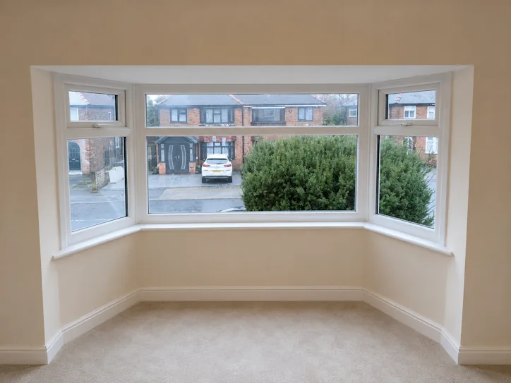 Hanging Curtains in Bay Windows 1 Angled 5-sided bay window with returns
